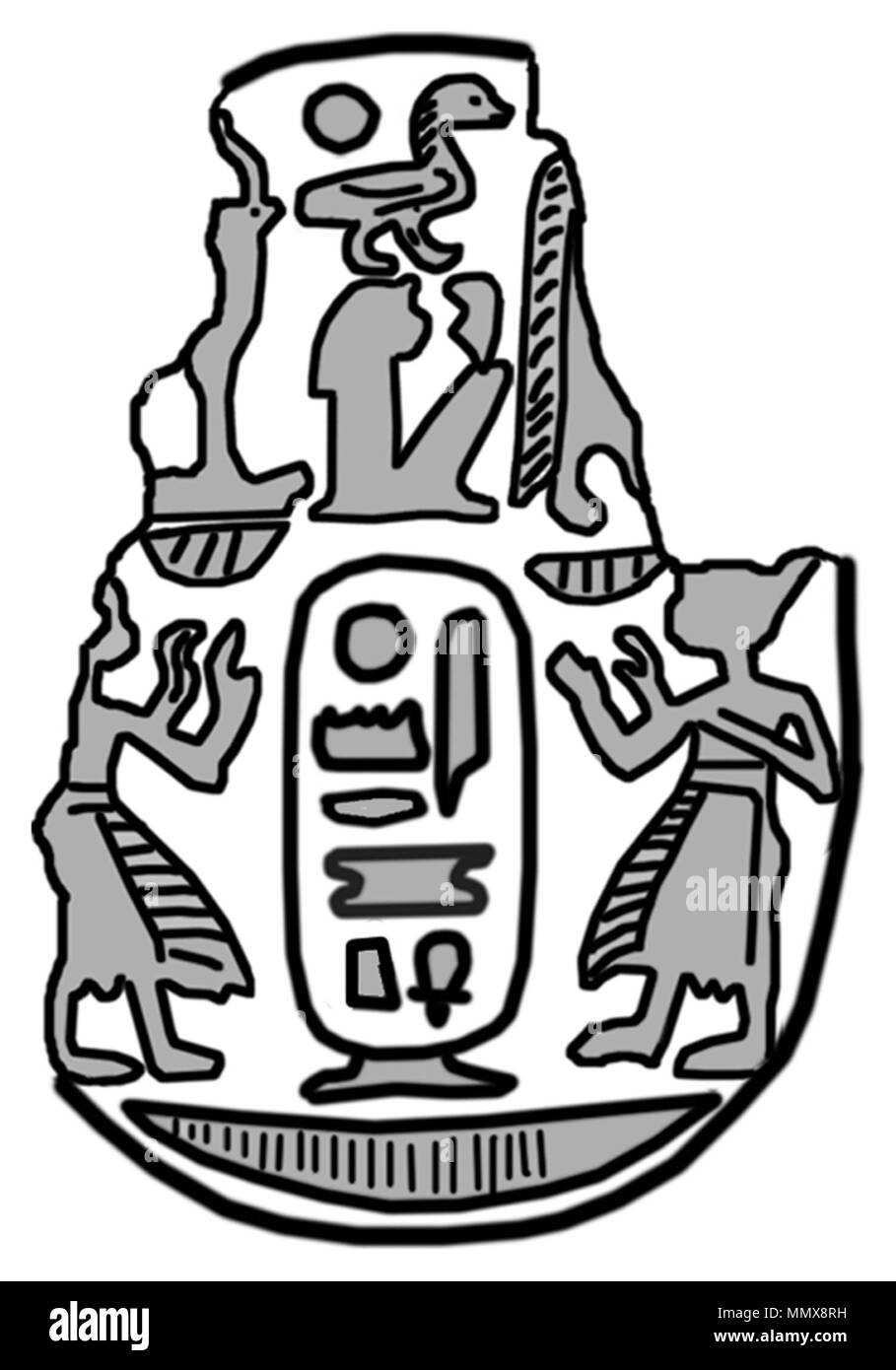 42.29 Anonimo (egiziano). 'Scarab con lo squatting Dea Maat,' 746-655 A.C. beige in steatite. Walters Art Museum (42.29): acquistato da Henry Walters. - Egiziano scarabeo con lo squatting Dea Maat - Walters 4229 - impressione di fondo Foto Stock