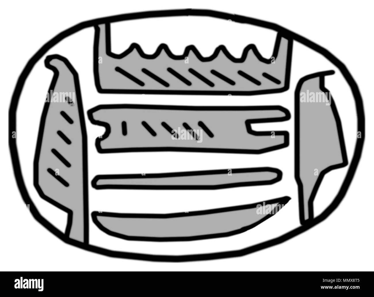 42.35 Anonimo (egiziano). 'Scarab con desiderio Formula", 1292-1070 A.C. faience verde scuro smalto. Walters Art Museum (42.35): acquistato da Henry Walters. - Egiziano scarabeo con desiderio Formula - Walters 4235 - Parte inferiore Foto Stock