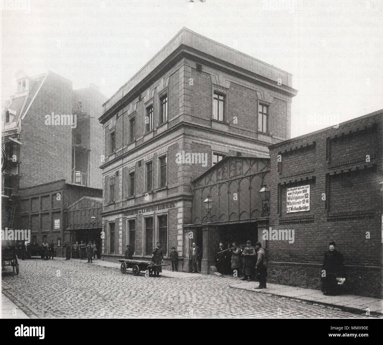 . Deutsch: Eisenhandlung C. F. Weithas, 1899. Bis 1900 in der Schlossgasse 7/9, Lipsia . 1899. Hermann Walter (1838-1909) Eisenhandlung C.F.Weithas Lipsia 1899 Foto Stock