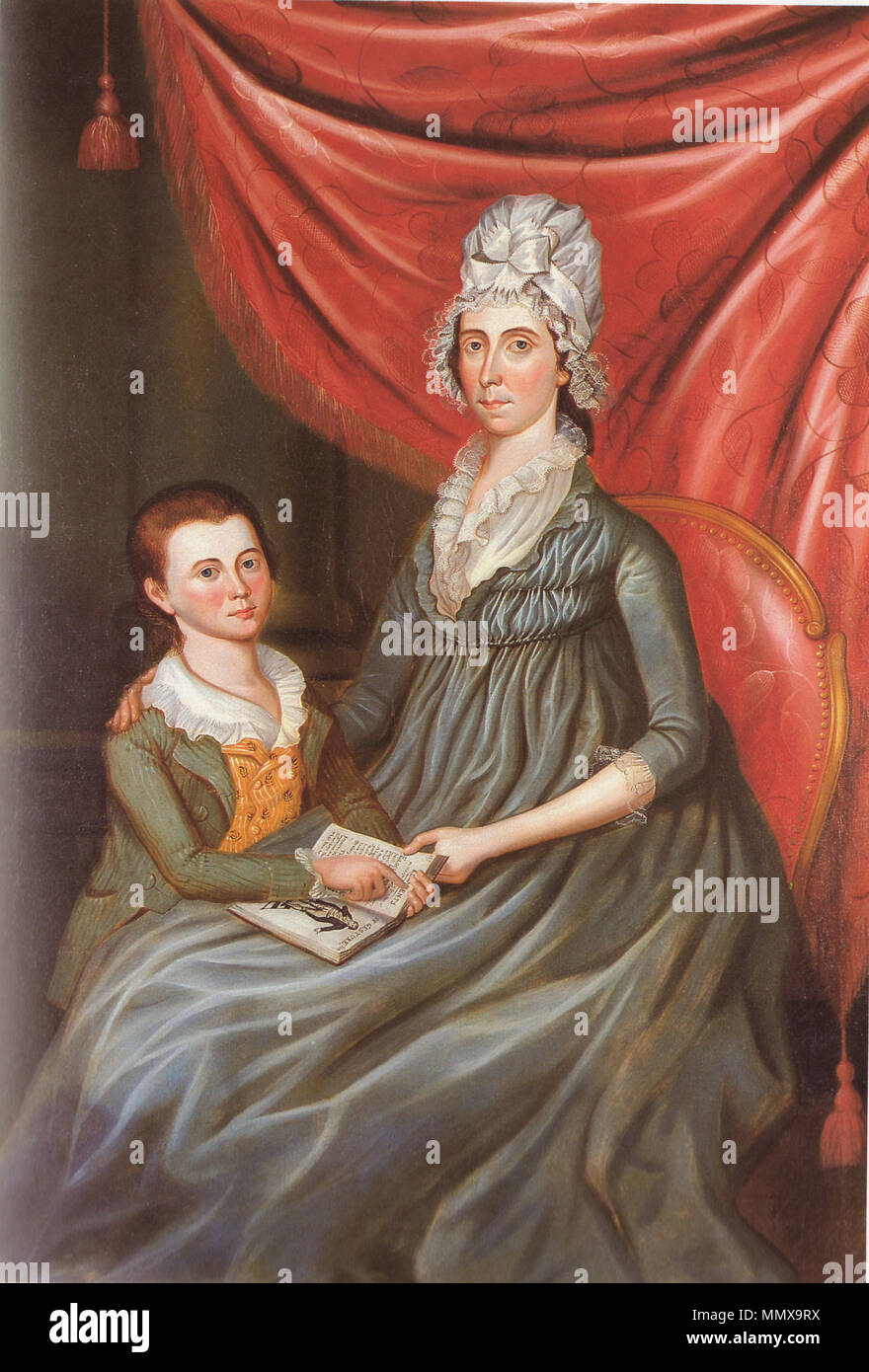 . Pittura Eleanor Conway Hite e figlio, James Madison Hite da Charles Peale Polk . 1799. Charles Peale Polk 1776-1822 Eleanor conway hite e figlio James Madison hite charles peale polk Foto Stock