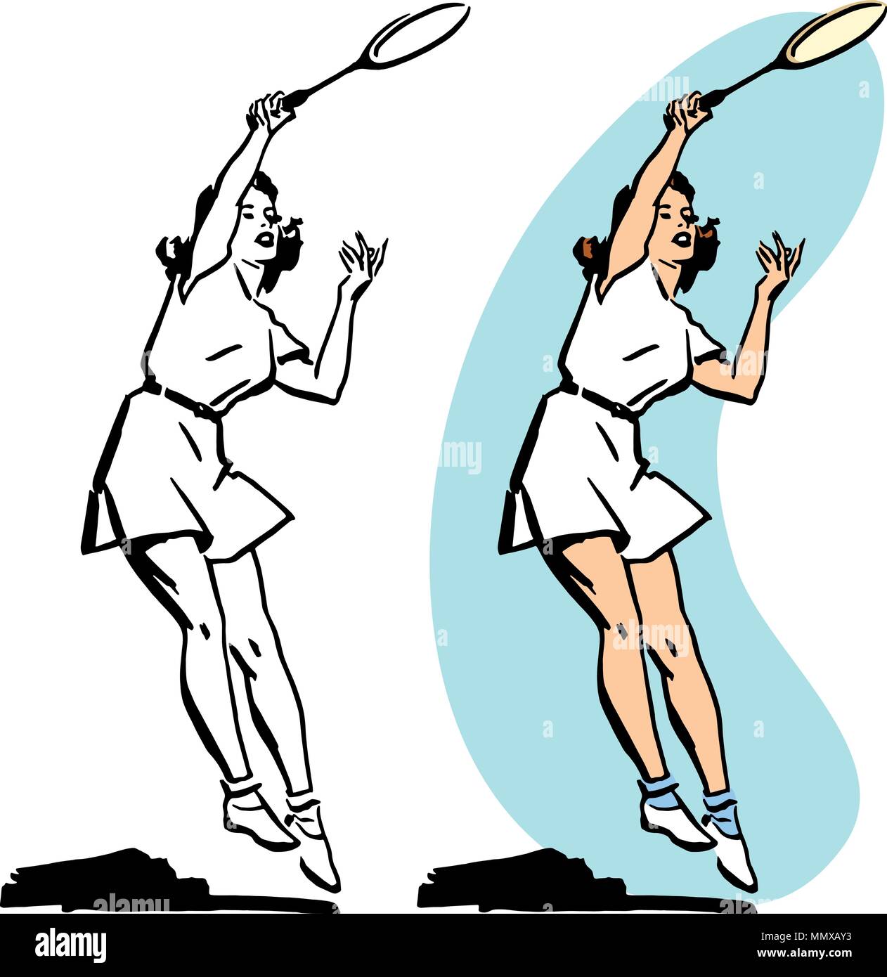 Cartoon woman playing tennis immagini e fotografie stock ad alta  risoluzione - Alamy
