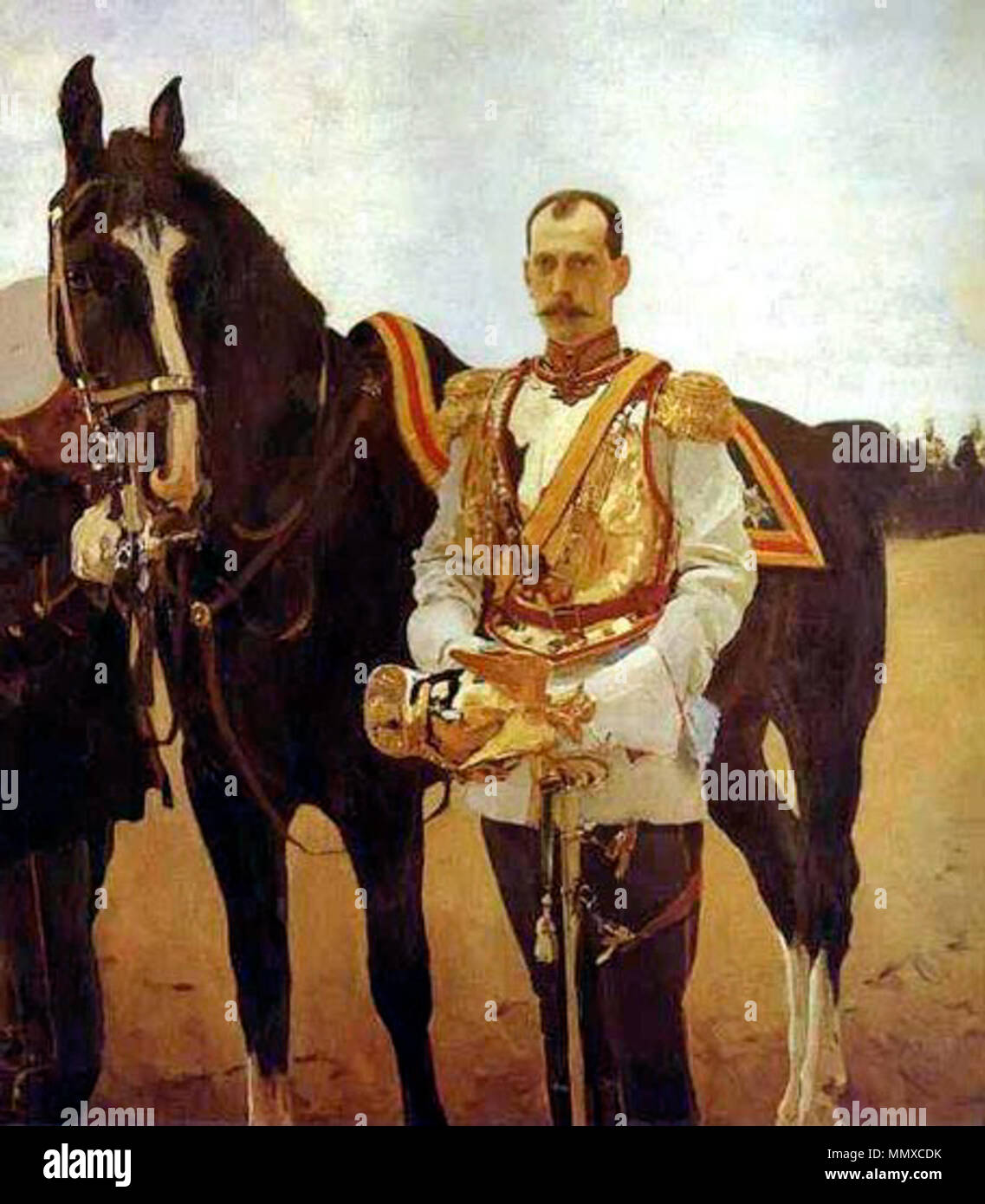 . Inglese: ritratto del Granduca Pavel Aleksandrovich Русский: 'Великий князь Павел Александрович' 1897 . 1897. Pavel Alex. Da Serov Foto Stock