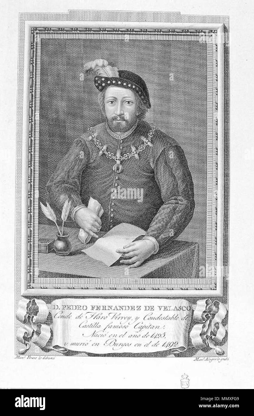 . Retrato de Pedro Férnandez de Velasco. . 1791. Manuel Alegre (grabado), Manuel Eraso (dibujo) Pedro Fernandez de Velasco Foto Stock