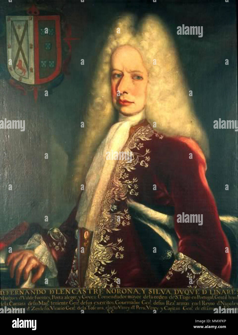 . Inglese: Viceré Fernando de Alencastre Español: Virrey Fernando de Alencastre . circa 1710-1716. FernandodeAlencastre Foto Stock