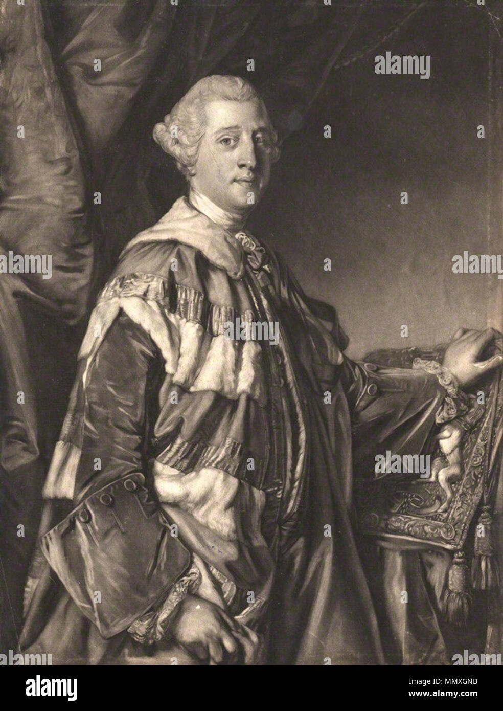 Granville Leveson-Gower, primo marchese di Stafford. 1765 (1763). Fisher dopo Reynolds - Granville Leveson-Gower, primo marchese di Stafford Foto Stock