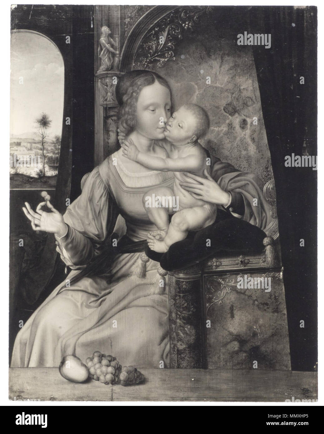 . Questo oggetto è indicizzato in RKDimages, database dell'Istituto olandese per la storia dell'arte, al di sotto del riferimento 55154. Čeština | English | français | македонски | Nederlands | +/- inglese: Madonna delle ciliege . tra 1500 e 1599. Seguace di Quentin Matsys -Madonna delle ciliege Foto Stock