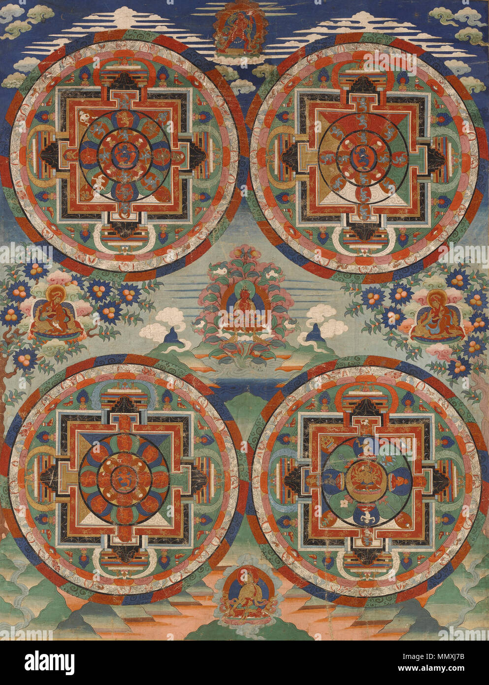Quattro mandala. Il XVIII secolo C.E.. Quattro Mandala - Google Art Project Foto Stock