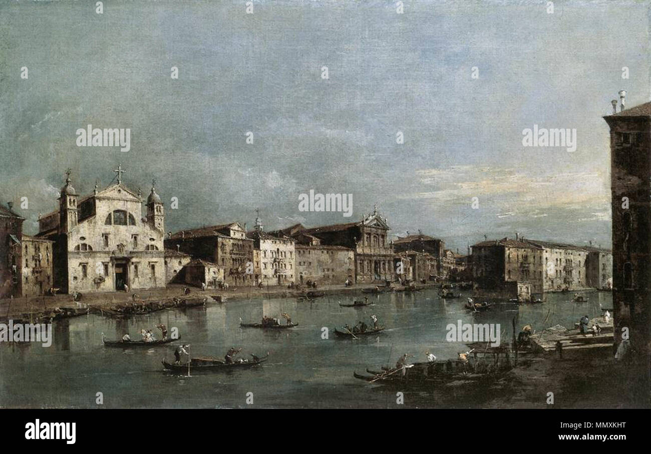 Il Canal Grande con Santa Lucia e Scalzi. 1780s. Francesco Guardi - il Canal Grande con Santa Lucia e Scalzi - WGA10881 Foto Stock