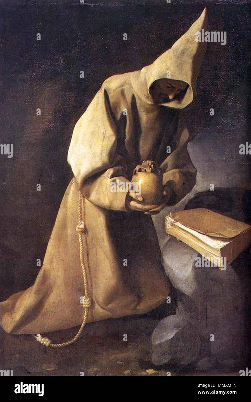 Francisco de Zurbarán - Monje meditando Foto Stock