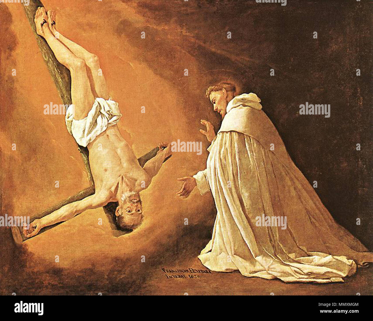 Francisco de Zurbarán - l'apparizione dell Apostolo San Pietro a San Pietro di Nolasco - WGA26056 Foto Stock