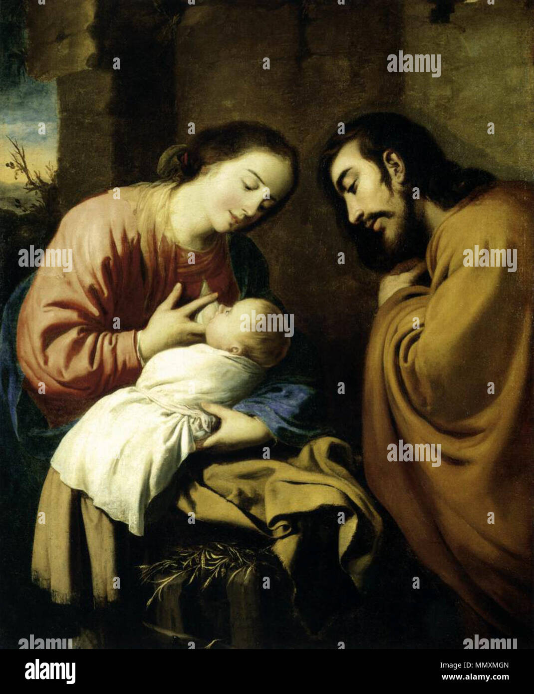 Francisco de Zurbarán - La Sacra Famiglia - WGA26068 Foto Stock