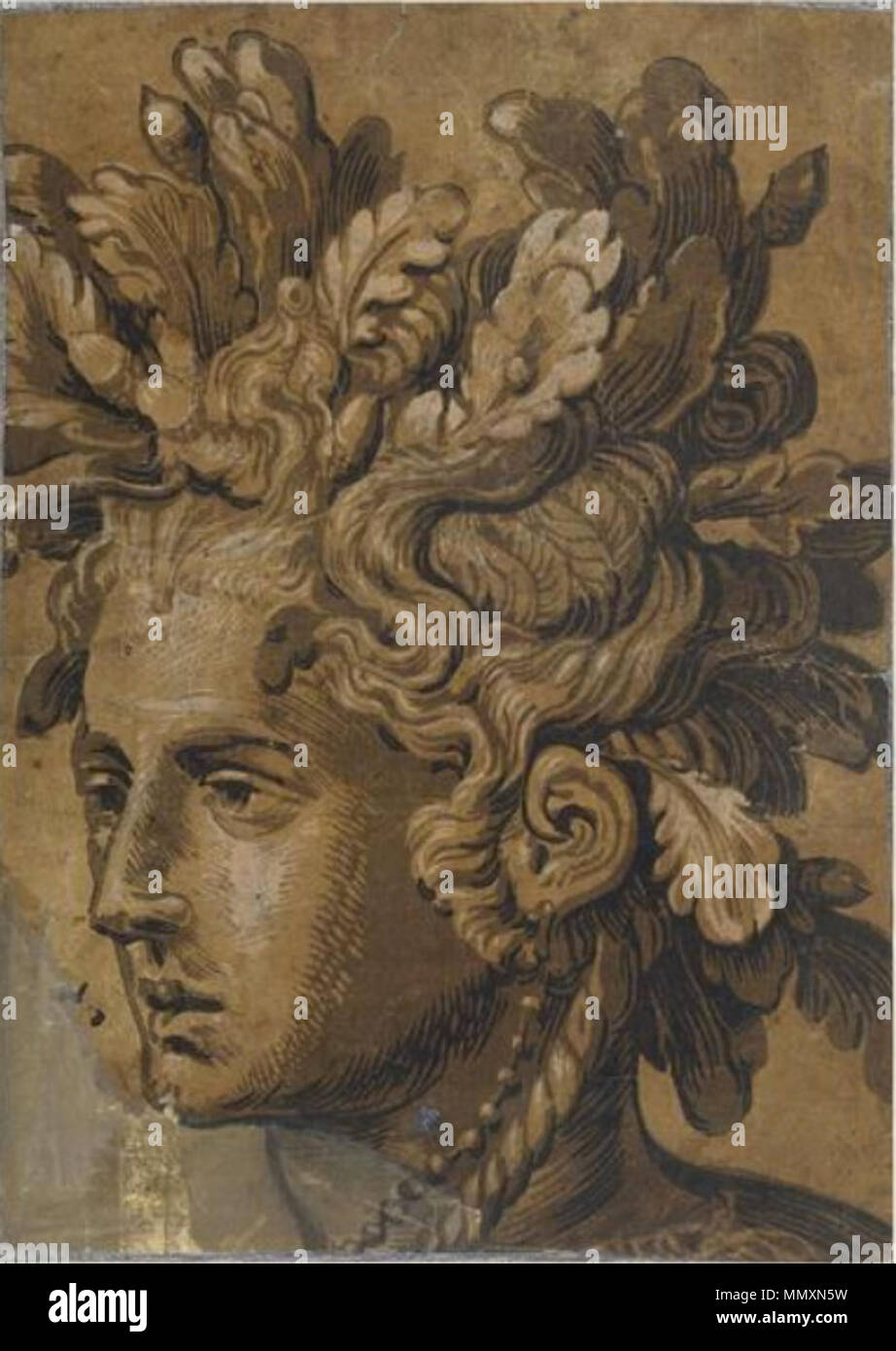 Capelli con foglie. Tra il 1541 e il 1570. Frans Floris - Capelli con foglie Foto Stock