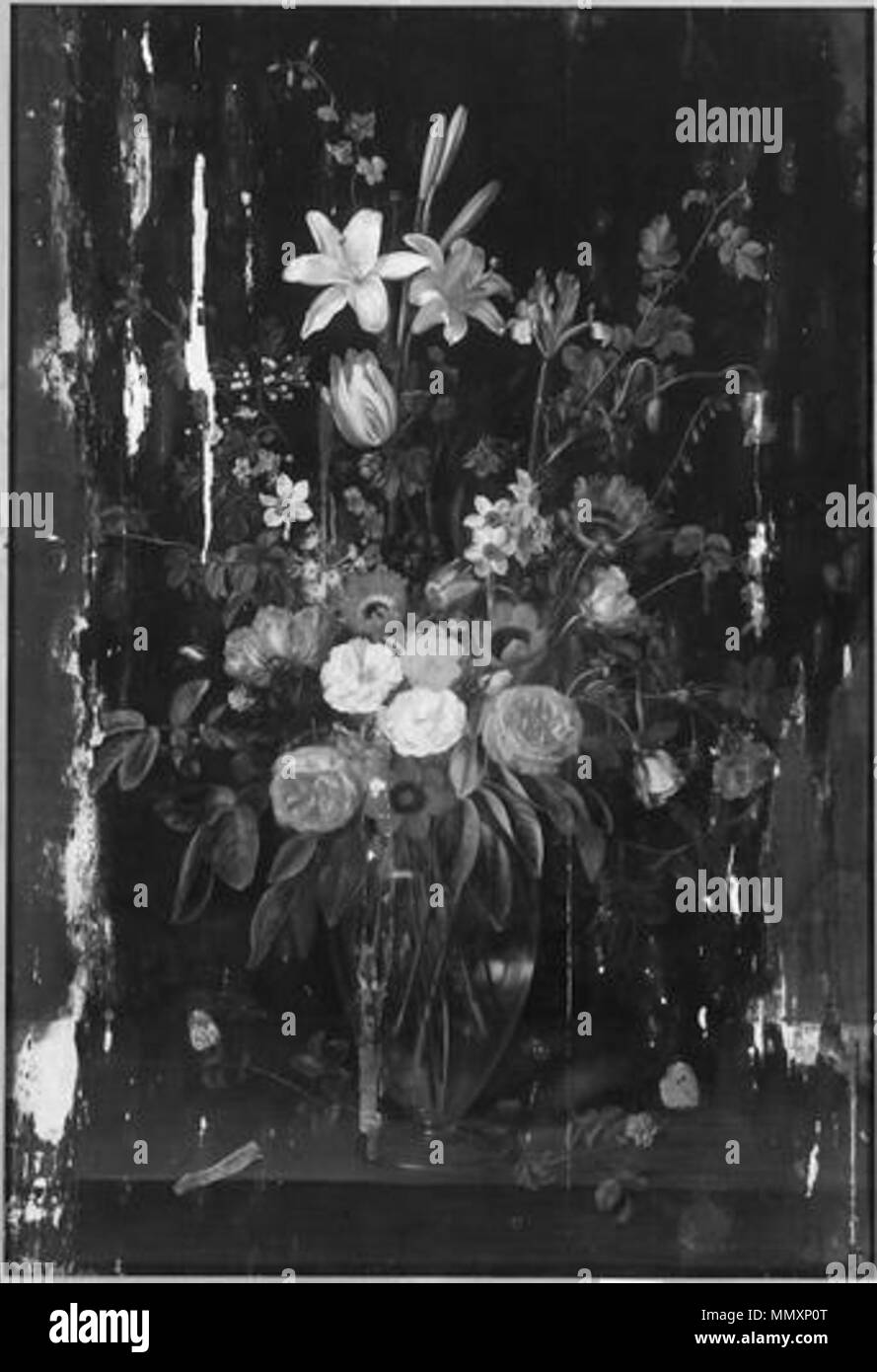 Tedesco: Blumenstrauß in einer Glasvase. Il XVII secolo. Frans Ykens 002 Foto Stock