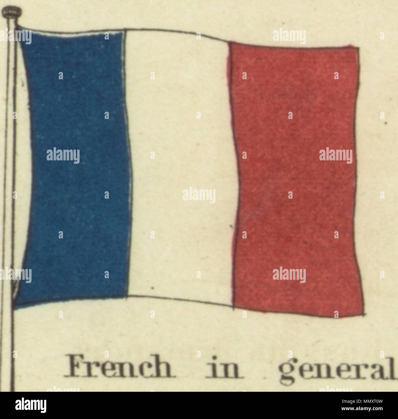 . Inglese: francese in generale. Johnson nuovo grafico di emblemi nazionali, 1868.jpg Johnson nuovo grafico di emblemi nazionali. La stampa mostra le bandiere dei vari paesi, quelle percorse da navi e il 'Signals per piloti." nell'angolo in alto a sinistra è il 'degli Stati Uniti 37-stella bandiera, nell'angolo in alto a destra è il "Royal Standard del Regno Unito Gran Bretagna & Irlanda'; nell'angolo in basso a sinistra è il "russo" Standard e nell'angolo in basso a destra è il 'Standard francese." Il flag su questo foglio differiscono leggermente da quelli su di un altro foglio numerato 4 [top left] e 5 [alto a destra]. . 1868. Foto Stock