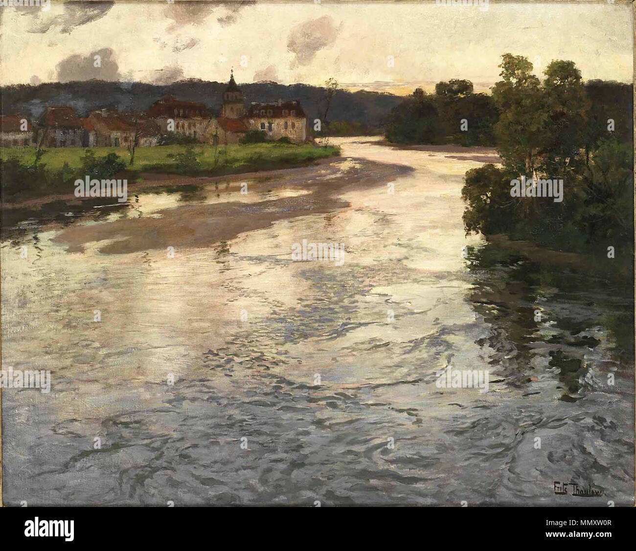 . Il fiume la Dordogna in Francia La Dordogne. 1903. Frits Thaulow-La Dordogne Foto Stock