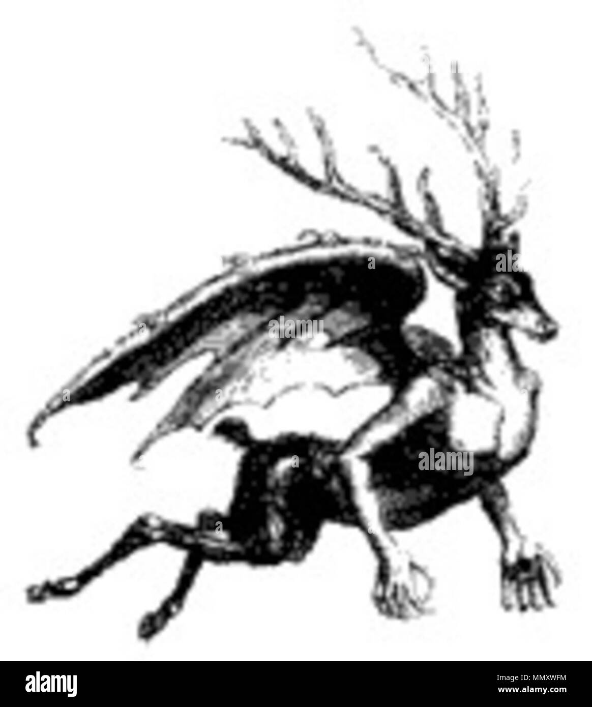 . Inglese: Immagine di Furfur dal Collin de Plancy's Dictionnaire Infernal (1863) . Questo file è privo di informazioni sull'autore. Furfur Foto Stock