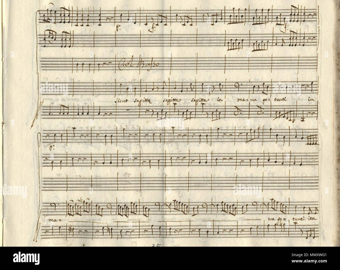 . Inglese: Vocal melismas per solista alto in Galuppi's Nisi Dominus per coro SATB e solisti . 1764. Baldassare Galuppi (1706-1785) Ulteriore melismatic iscritto in Galuppi la musica sacra Foto Stock