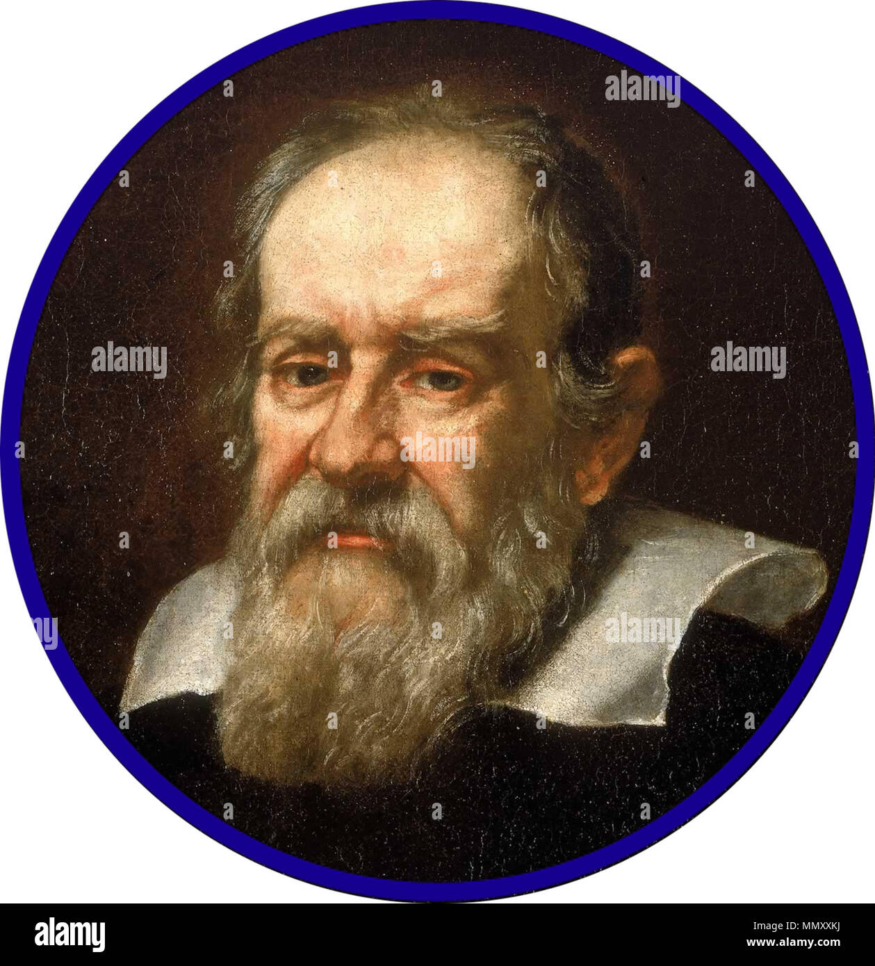 . Inglese: Galileo Galilei (1564-1642). Pittura di olio da Justus Sustermans (ritagliate). Italiano: Galileo Galilei florentino Galileo Galilei (cerchiata) Foto Stock
