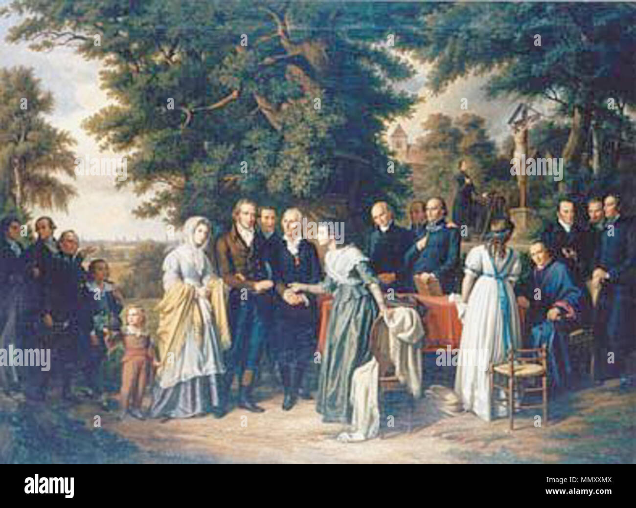 . Deutsch: Fürstin Gallitzin im Kreis ihrer Freunde . 1864. Gallitzin Freunde gh Foto Stock