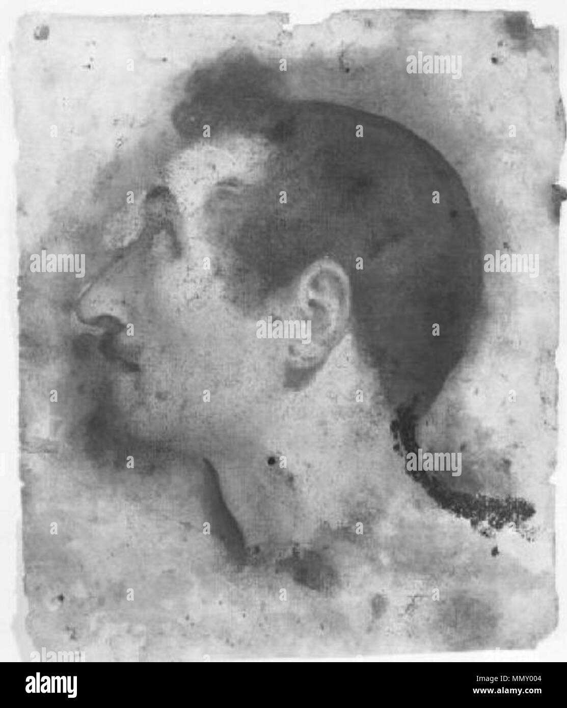 . Uomo di testa . prima di 1848. Giuseppe Poli 765 acq00765 Foto Stock