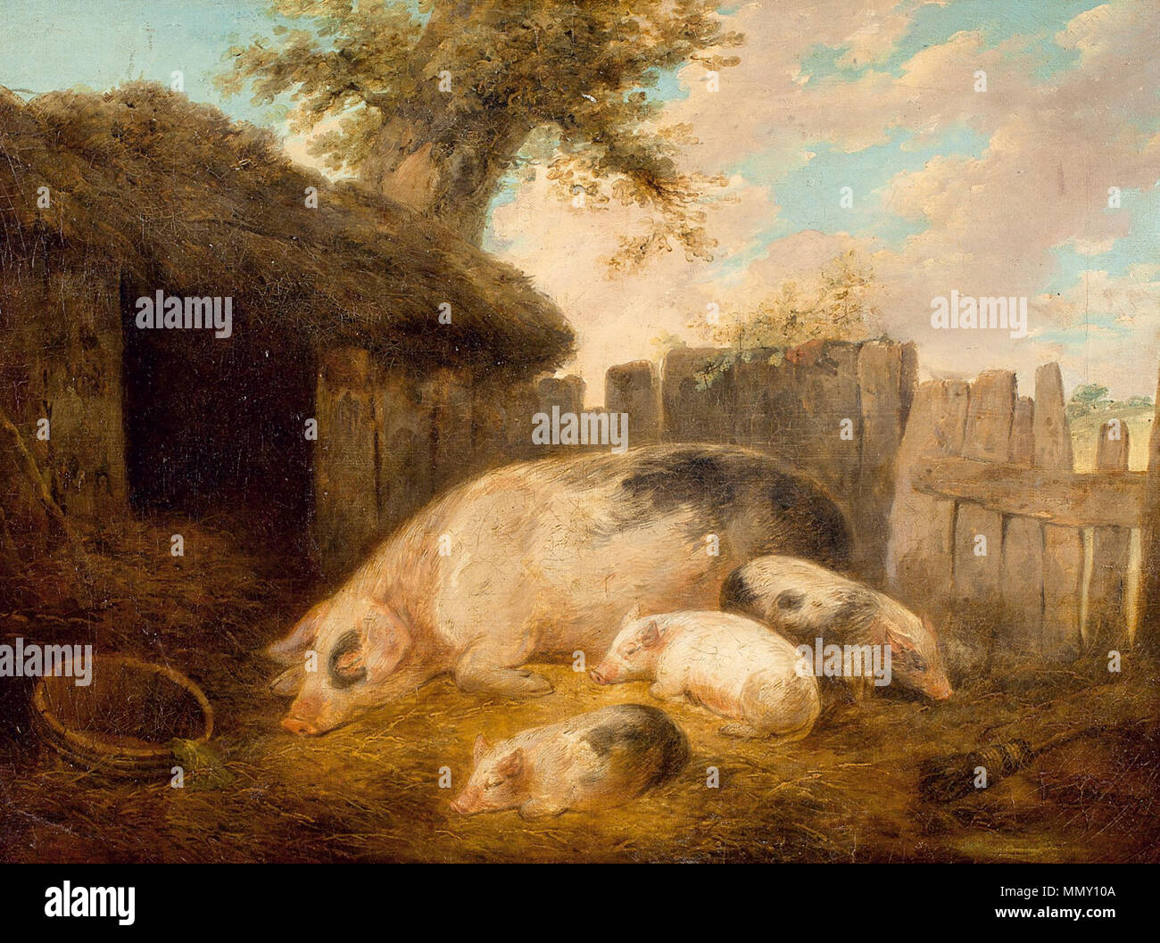 . Vor dem Schweinestall, 1793 . 1793. George Morland (1763-1804) Descrizione pittore inglese Data di nascita e morte 26 Giugno 1763 29 ottobre 1804 Luogo di nascita e morte Londra London sede di lavoro Londra, Margate, St. Omer competente controllo : Q2405427 VIAF:?ISNI 37185990:?0000 0000 6629 7696 ULAN:?500031295 LCCN:?n83013597 NLA:?35362849 WorldCat George Morland Vor dem Schweinestall 1793 Foto Stock