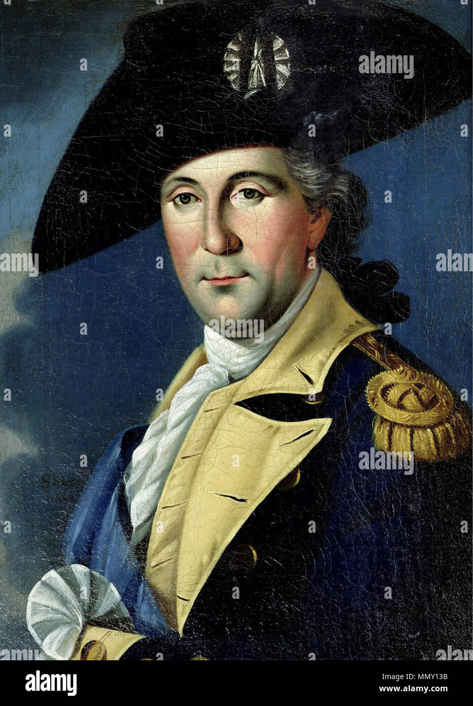 . Inglese: General George Washington Italiano: Il generale George Washington, il comandante in capo dell'esercito continentale . Il XVIII secolo. Samuel King (1749-1819) George Washington 1775 (2) Foto Stock
