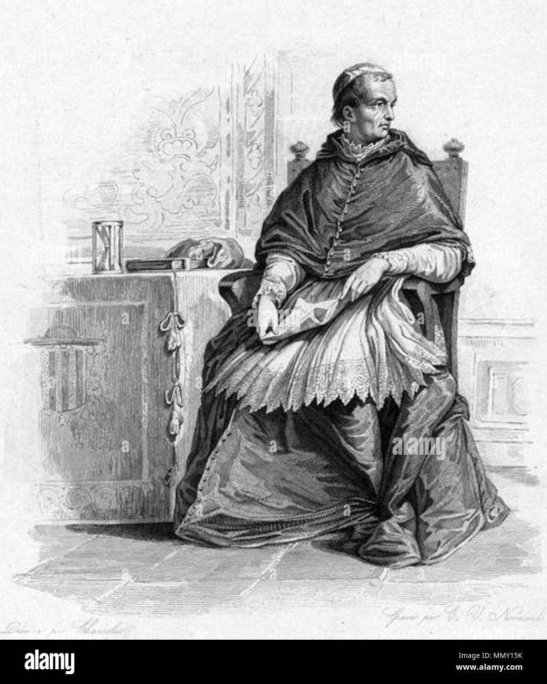 . Inglese: francese il Cardinale Georges d'Amboise (1460-1510) . Xix secolo. Charles-Victor Normand (1814-18??) Dopo Charles Abraham Chasselat (1782-1843) Descrizione pittore francese Data di nascita e morte 1782 1843 Luogo di nascita e morte Parigi Parigi competente controllo : Q5074952 VIAF:?ISNI 15041995:?0000 0000 6629 4954 ULAN:?500001251 LCCN:?nr2002016820 SUDOC:?120068192 WorldCat Georges d'Amboise da Charles-Victor Normand Foto Stock