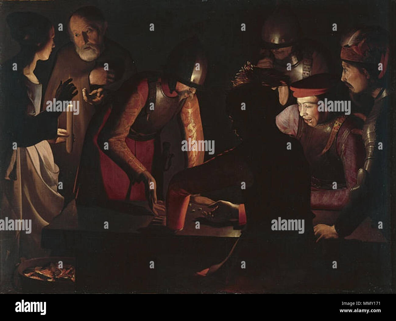 La negazione di San Pietro. 1650. Georges de La Tour 061 Foto Stock