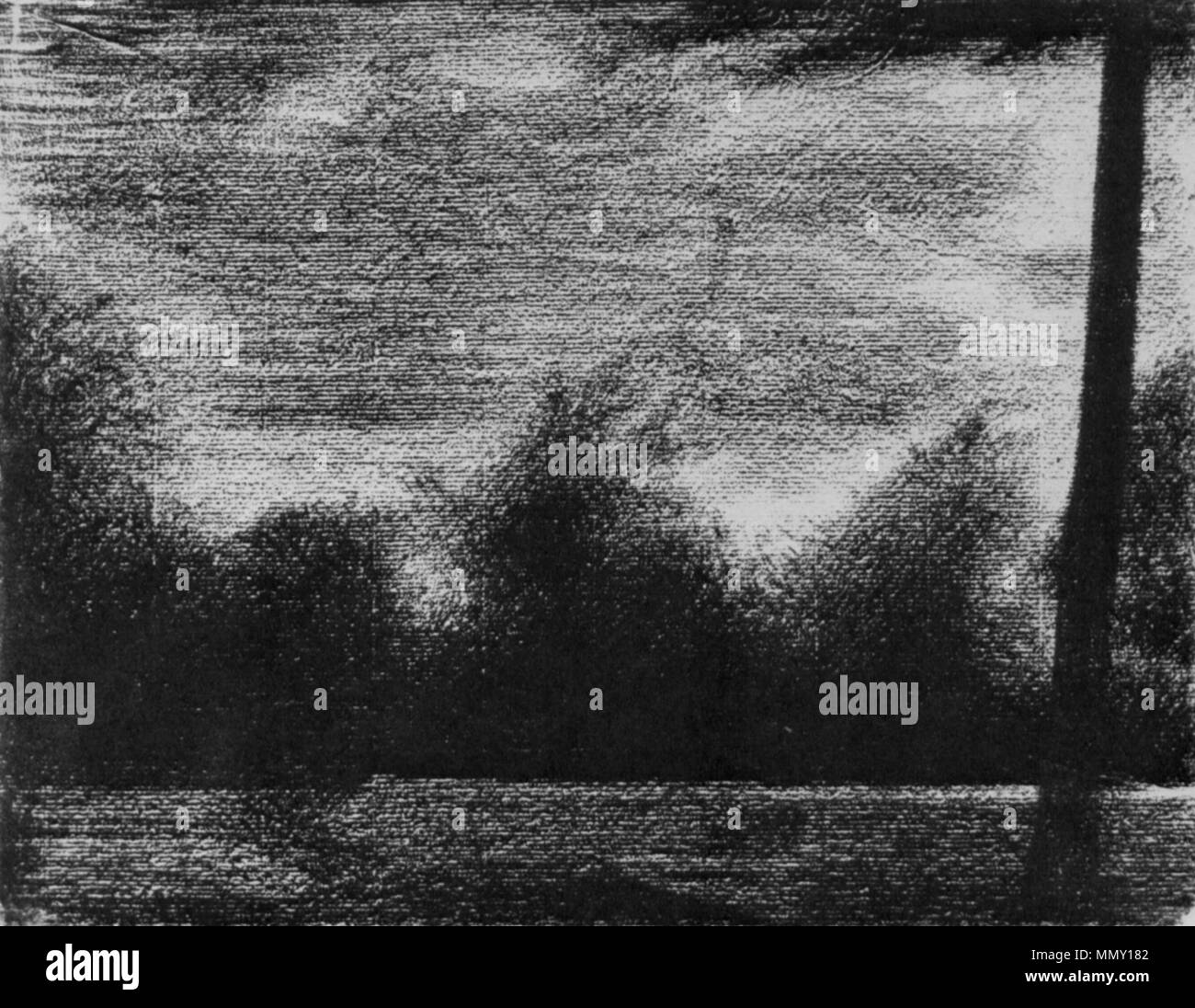 . Deutsch: Georges Seurat, Waldrand, Kreide auf Papier, 24,1x31,4cm, um 1883, Von der Heydt-Museum . Il 25 settembre 2012, 02:42:48. Georges Seurat (1859-1891) Descrizione pittore francese, disegnatore litografo e designer Data di nascita e morte 2 Dicembre 1859 29 marzo 1891 Luogo di nascita e morte Parigi Parigi sede di lavoro Brest (1879), Parigi (novembre 1880), Borgogna (1881), Parigi (1882-1886), la Normandia (1885), Honfleur (1886), Parigi (1886), Port-en-Bessin-Huppain (luglio 1888), Le Crotoy (1889), Gravelines (1890), Parigi (1890-1891) Autorità di controllo : Q34013 VIAF:?ISNI 24608076:?00 Foto Stock