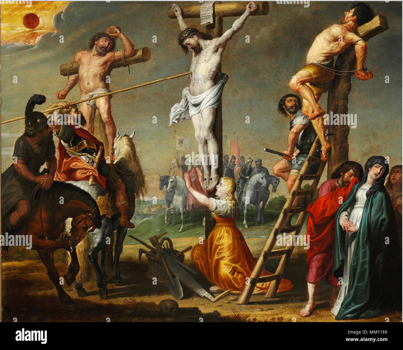 Gerard de la Vallee - Longino piercing il costato di Cristo con la lancia Foto Stock