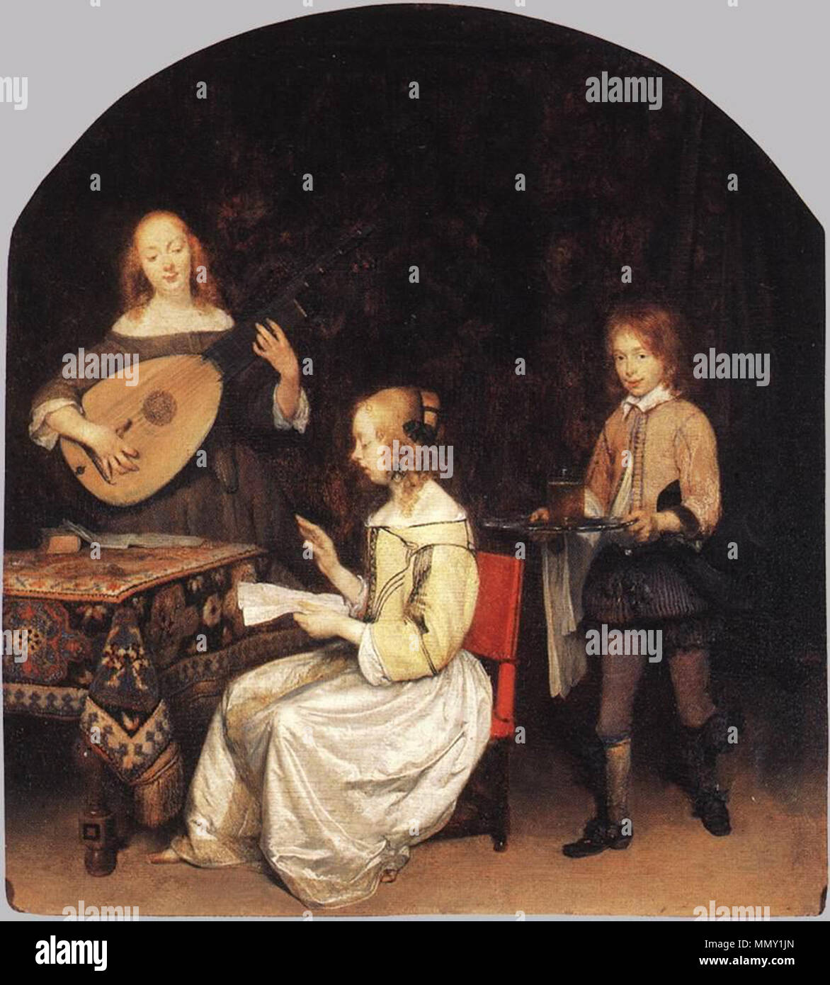 Inglese: il concerto . circa 1657. Gerard ter Borch (II) - Il Concerto - WGA22116 Foto Stock