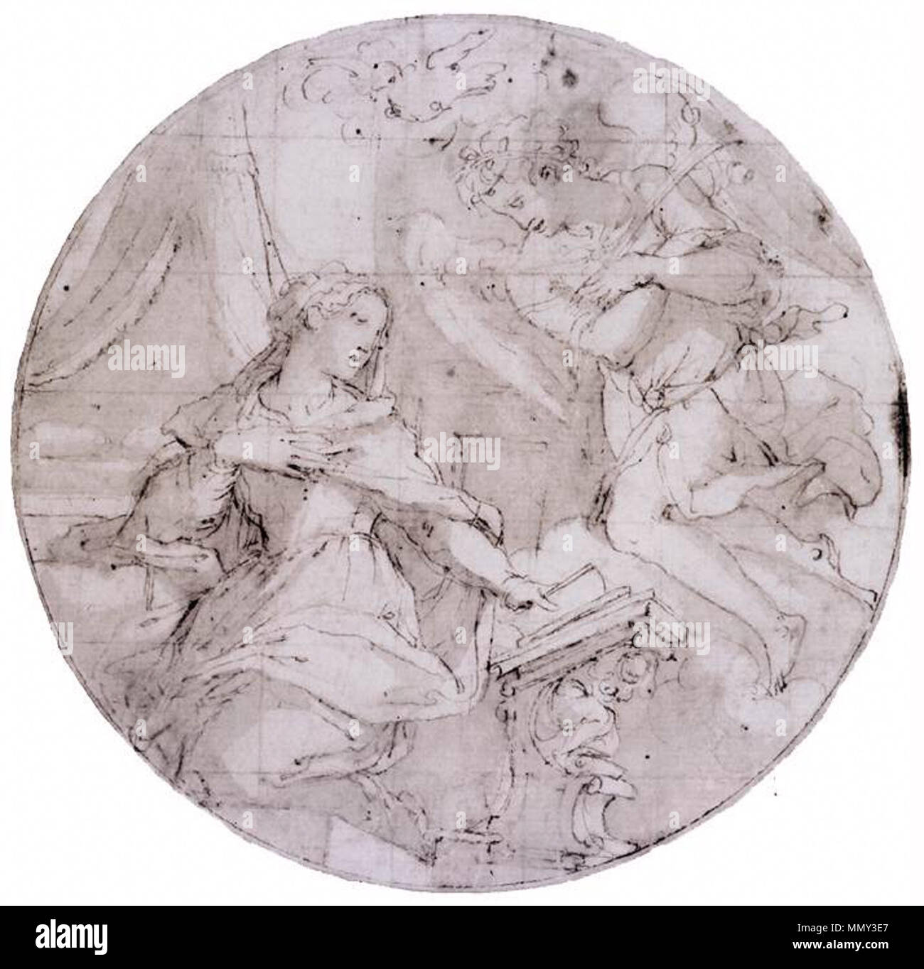 L Annunciazione. Tra il 1570 e il 1571. Giorgio Vasari - Annunciazione - WGA24288 Foto Stock