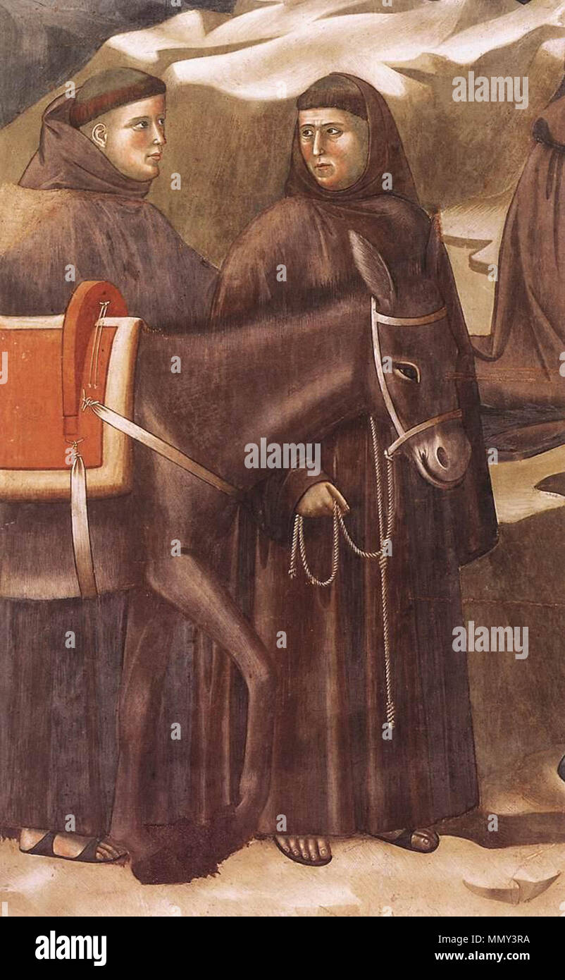 Inglese: la leggenda di San Francesco: 14. Il miracolo della molla (dettaglio) . tra 1297 e 1300. Giotto di Bondone - La leggenda di San Francesco - 14. Il miracolo della molla (dettaglio) - WGA09138 Foto Stock