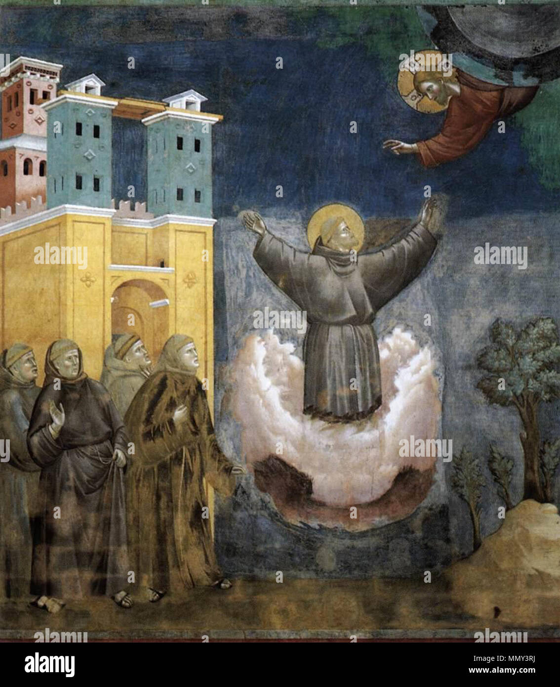 Inglese: la leggenda di San Francesco: 12. Estasi di San Francesco . tra 1297 e 1300. Giotto di Bondone - La leggenda di San Francesco - 12. Estasi di San Francesco - WGA09133 Foto Stock