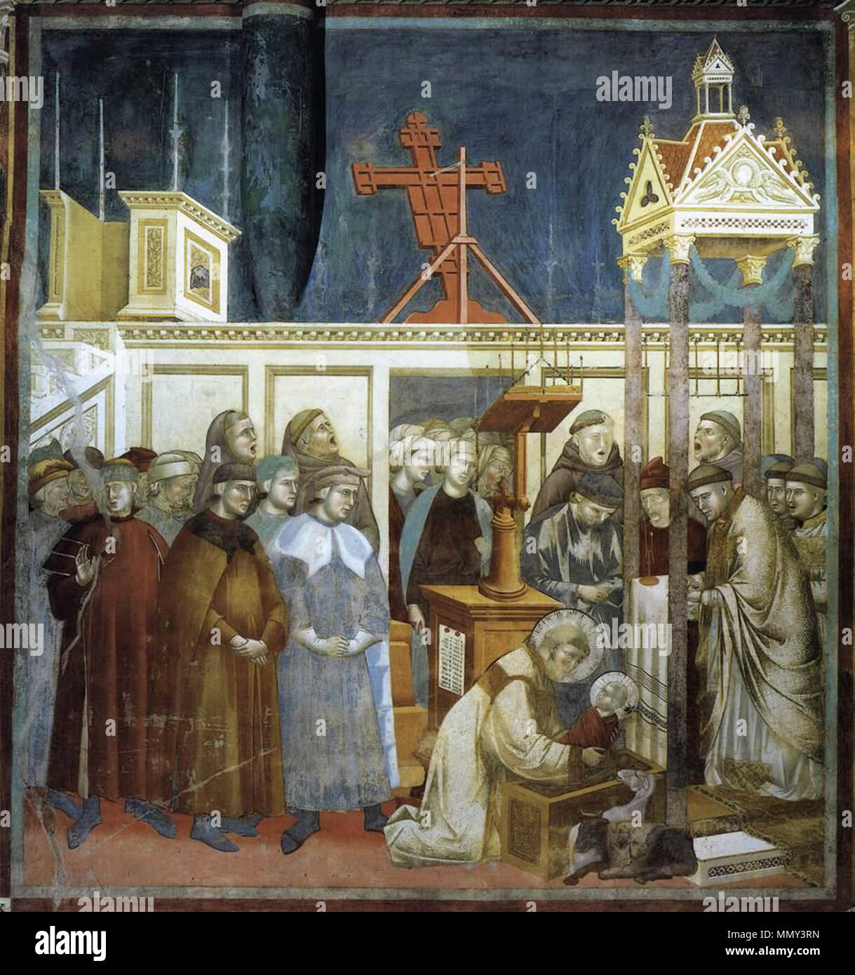 Inglese: la leggenda di San Francesco: 13. Istituzione del presepe di Greccio . tra 1297 e 1300. Giotto di Bondone - La leggenda di San Francesco - 13. Istituzione del presepe di Greccio - WGA09135 Foto Stock