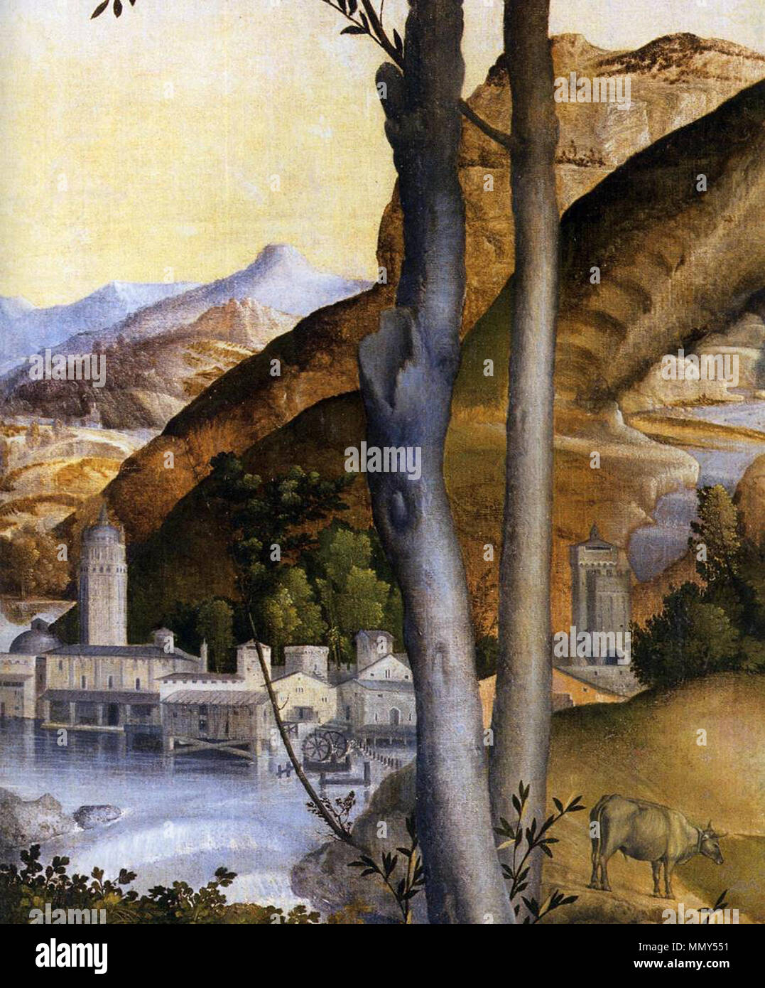 Compianto su Cristo morto (dettaglio). tra il 1515 e il 1520. Giovanni Bellini - Compianto sul Cristo morto (dettaglio) - WGA1784 Foto Stock