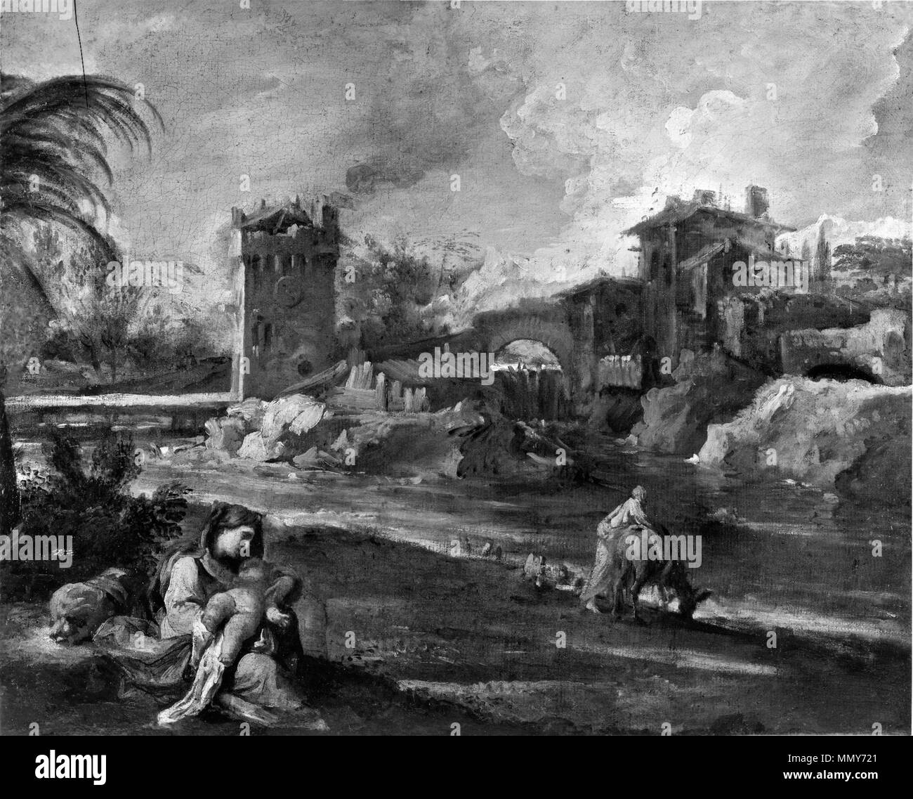 37.281 Giuseppe Zais - Il Resto su la fuga in Egitto - Walters 37281 Foto Stock