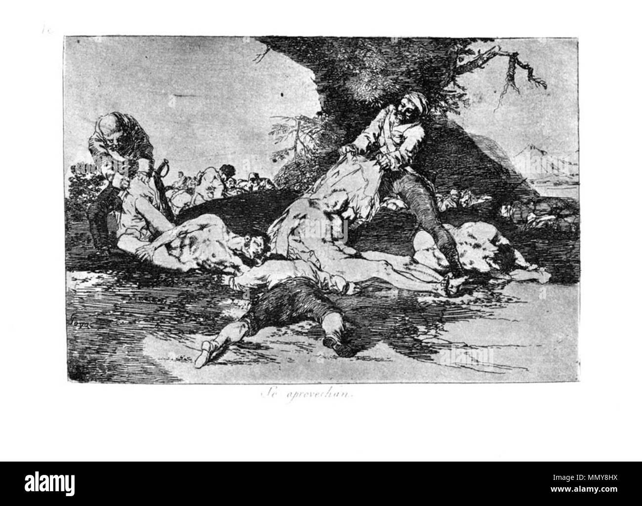 . Los Desatres de la guerra è un set di 80 acquatinta stampe creato da Francisco Goya in 1810s. La piastra 16: se aprovechan. (Si avvalgono. ) . 1810s. Francisco Goya (1746-1828) nomi alternativi Francisco Goya Lucientes, Francisco de Goya y Lucientes, Francisco José Goya Lucientes Descrizione pittore spagnolo, printmaker, litografo, incisore ed incisore Data di nascita e morte 30 Marzo 1746 16 aprile 1828 Luogo di nascita e morte Fuendetodos Bordeaux posizione Lavoro Madrid, Saragozza, Bordeaux competente controllo : Q5432 VIAF:?ISNI 54343141:?0000 0001 2280 1608 ULAN:?500118936 LC Foto Stock
