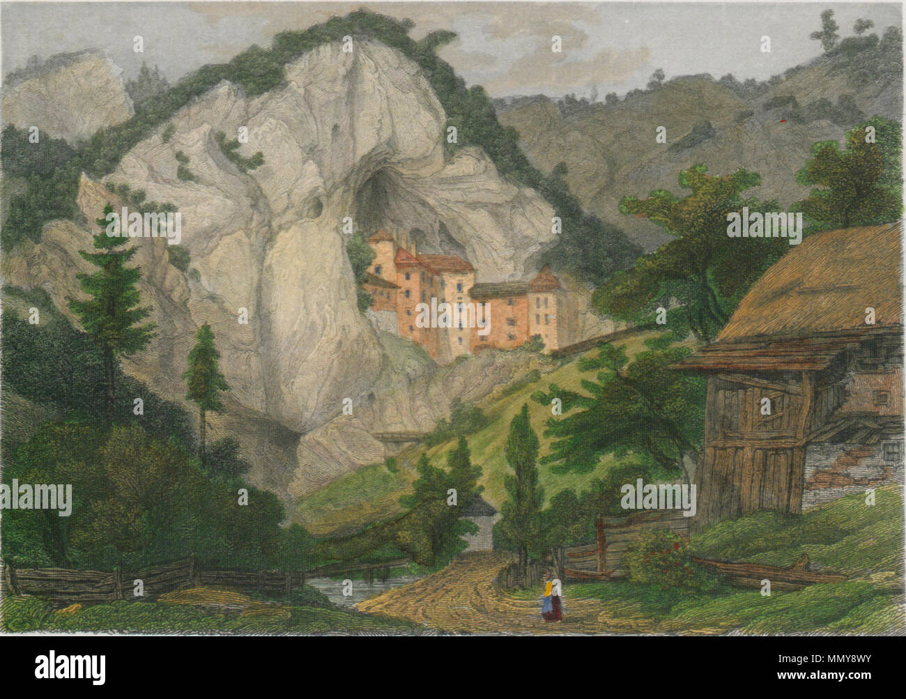 . Slovenščina: Predjama Grad. . 1856. Nicolas-Marie-Joseph Chapuy (1790-1858) nomi alternativi Nicolas Marie Joseph Chapuy francese Descrizione disegnatore litografo, pittore e architetto Data di nascita e morte 1790 23 Luglio 1858 Luogo di nascita e morte Parigi Parigi competente controllo : Q1986358 VIAF:?ISNI 22315552:?0000 0000 6638 815X ULAN:?500011341 LCCN:?n85322244 NLA:?35984685 WorldCat Predjama Grad 1856 Foto Stock