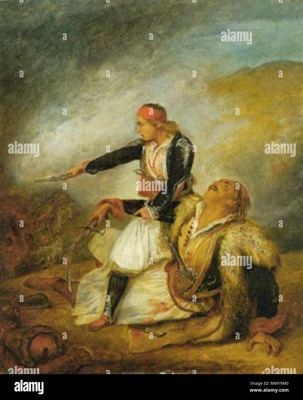 . Pittura . 1827. Ary Scheffer (1795-1858) nomi alternativi Scheffer; A. Scheffer; Schefefr Ary; a. schaeffer; scheffer ary; ary schaeffer Descrizione francese-olandese pittore e scultore Data di nascita e morte 10 Febbraio 1795 15 Giugno 1858 Luogo di nascita e morte di Dordrecht Argenteuil periodo di lavoro tra circa 1810 e circa 1858 sede di lavoro Dordrecht (....-1811), a Parigi (1811-1858), Amsterdam (1854), Inghilterra (1857-1858), olandese competente e controllo : Q436726 VIAF:?2478799 ISNI:?0000 0001 0854 617X ULAN:?500001962 LCCN:?n84100030 WGA:?SCHEFFER, Ary WorldCat ragazzo greco Foto Stock