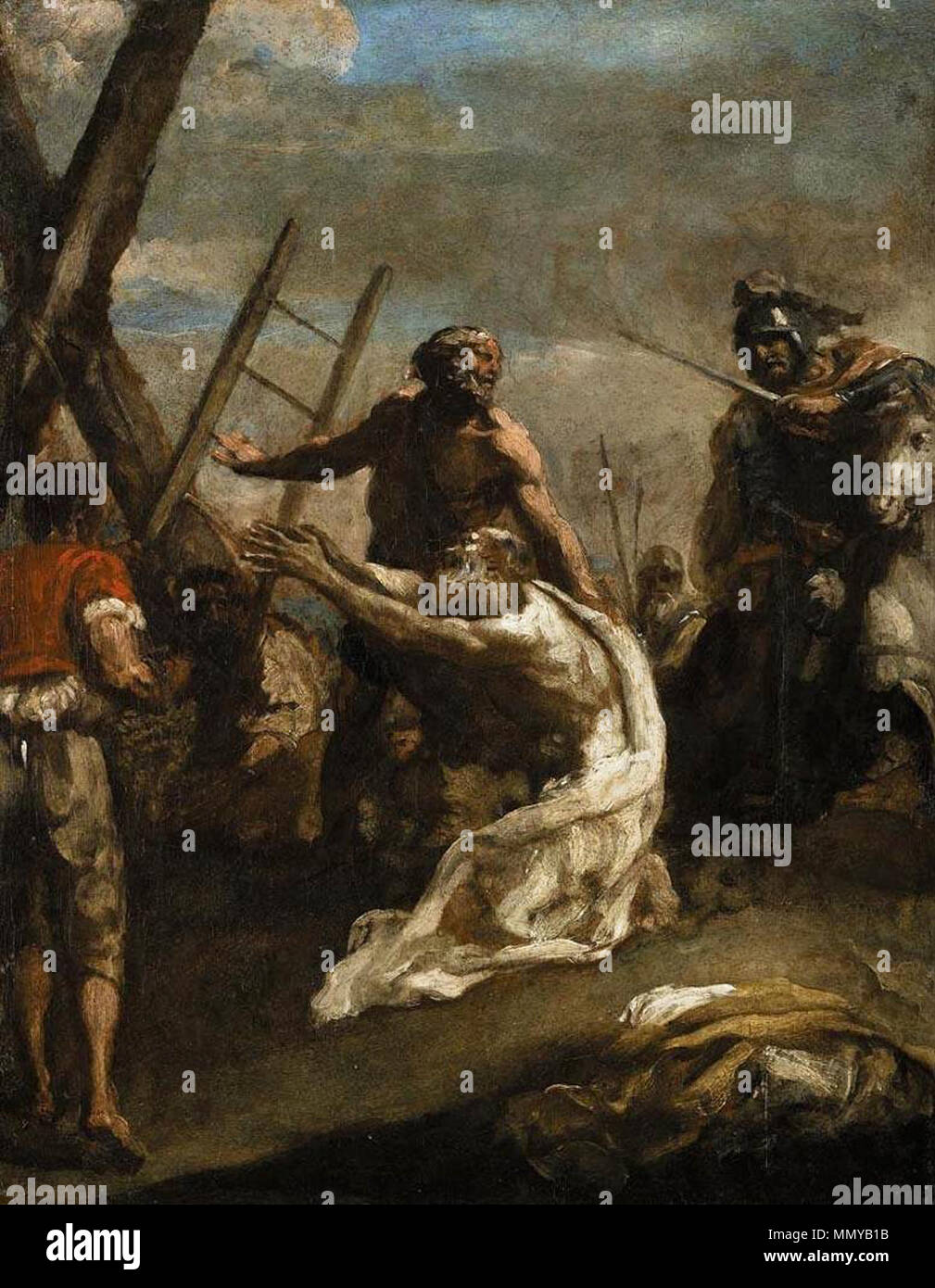 Inglese: il martirio di Sant Andrea . seconda metà del XVII secolo. Guillaume Courtois - Martirio di Sant Andrea Foto Stock