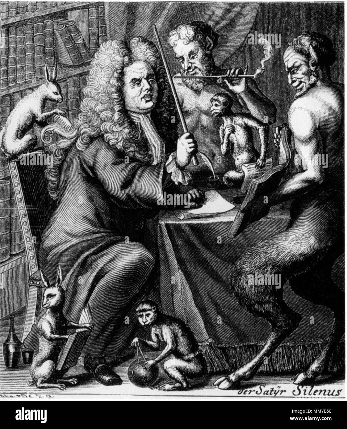 . La caricatura di Giacobbe Paul von Gundling . 1729. Anonimo Gundling Spottbild Foto Stock