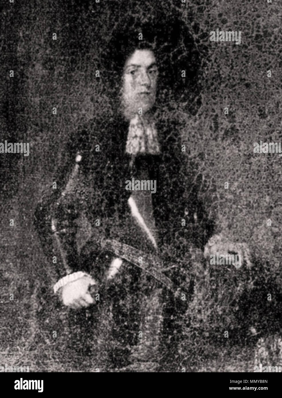 . Gustaf Carlsson, seit 1674 schwedischer Graf von Börring (Greve Börringe av), Herr von Lindholm (* 13. März 1649 [1647 ?] a Stoccolma; † 11. [1. ?] Januar 1708 friesischen im Schloss ter avvisatore acustico), war der voreheliche Sohn des Königs Carl X. Gustav von Schweden, Offizier in schwedischen und il Generalleutnant in generalstaatlichen Diensten sowie schwedischer und friesischer Großgrundbesitzer. Gustav Carlson (1647) c 1690 Foto Stock