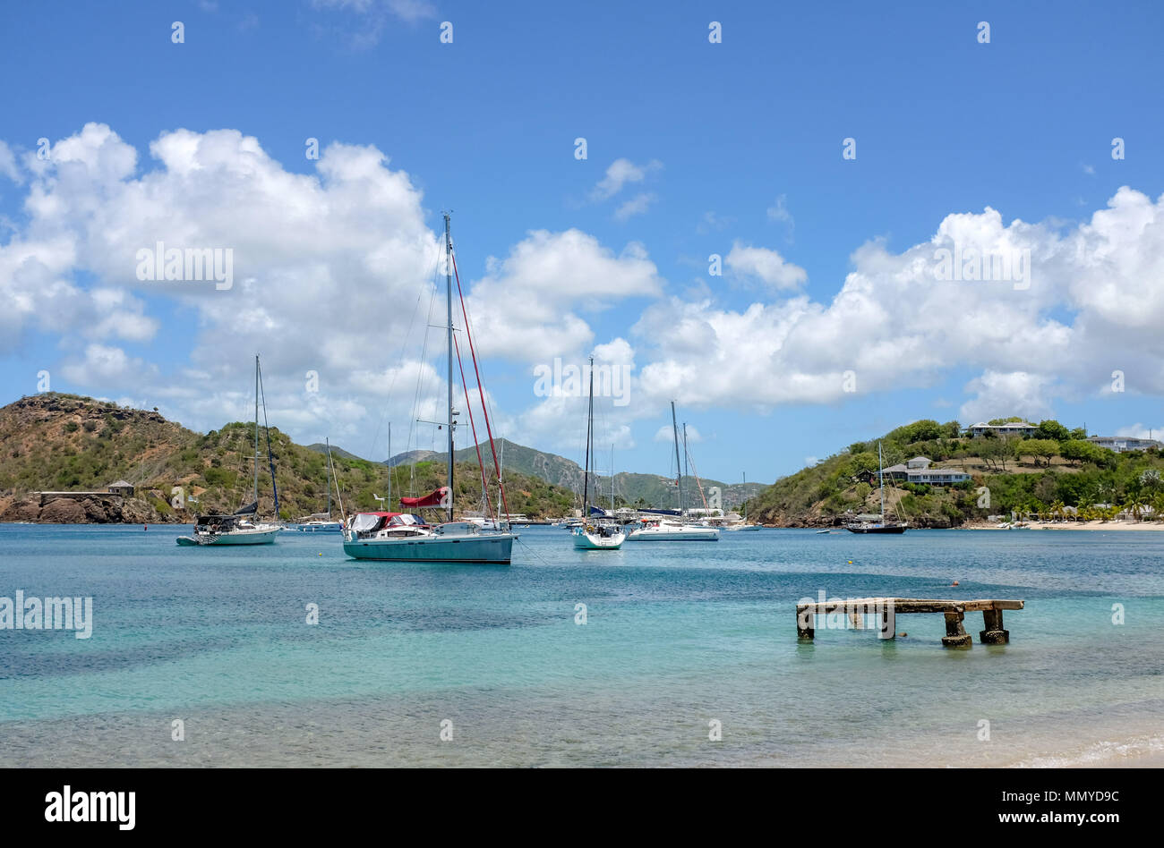 Antigua Piccole Antille isole dei Caraibi West Indies - Galeone bellissima spiaggia da English Harbour Foto Stock