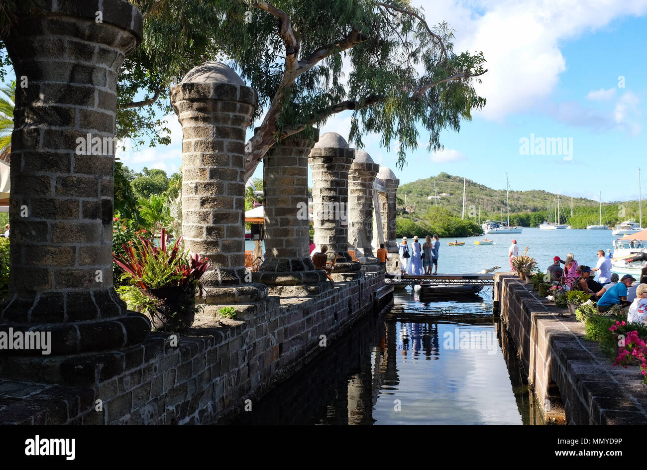 Antigua Piccole Antille isole dei Caraibi West Indies - Nelsons Dockyard patrimonio Unesco a English Harbour Foto Stock