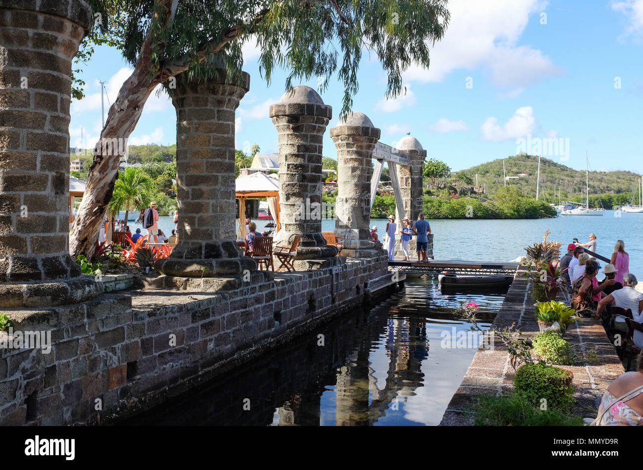 Antigua Piccole Antille isole dei Caraibi West Indies - Nelsons Dockyard patrimonio Unesco a English Harbour Foto Stock