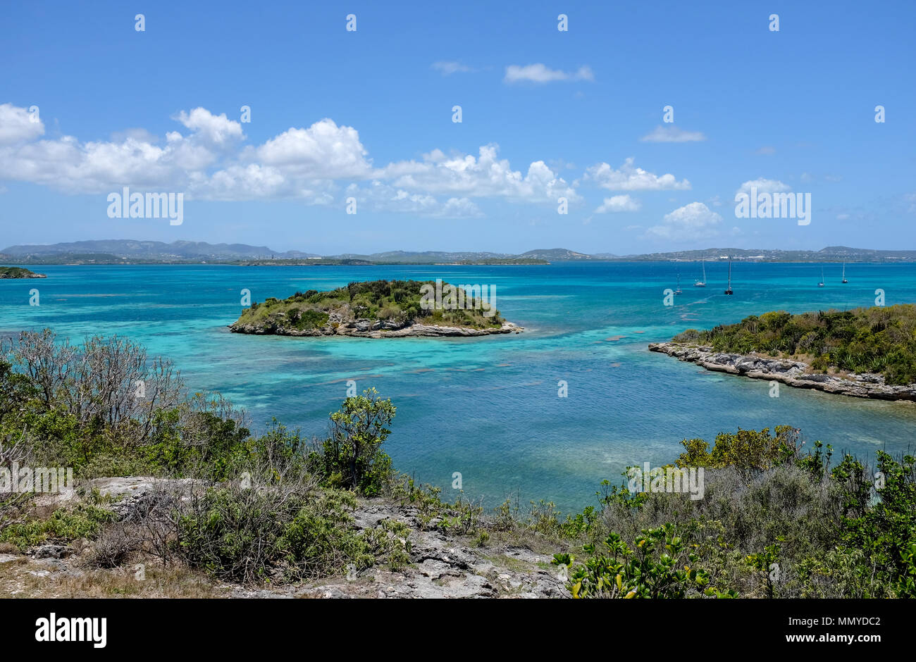 Antigua Piccole Antille isole dei Caraibi West Indies - Grande Bird Island è un piccolo isolotto giacente quasi tre chilometri a nord-est di Antigua M Foto Stock