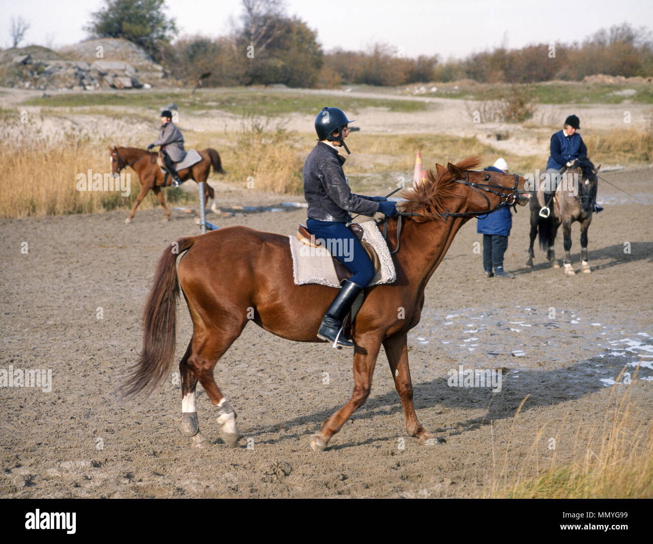 Pilota a una scuola di equitazione 2010 Foto Stock