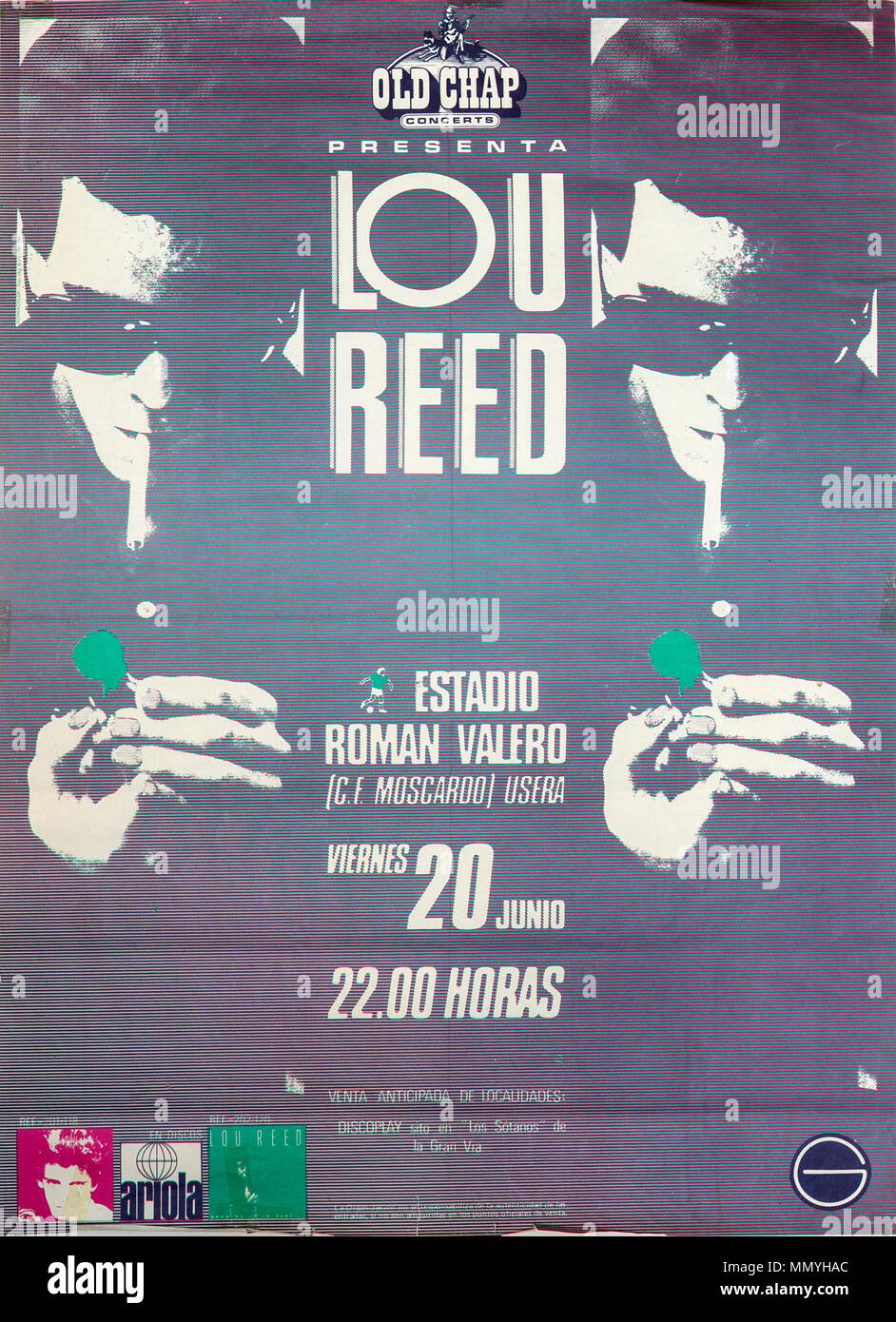 Lou Reed, Madrid 1980 tour, concerto musicale poster Foto Stock