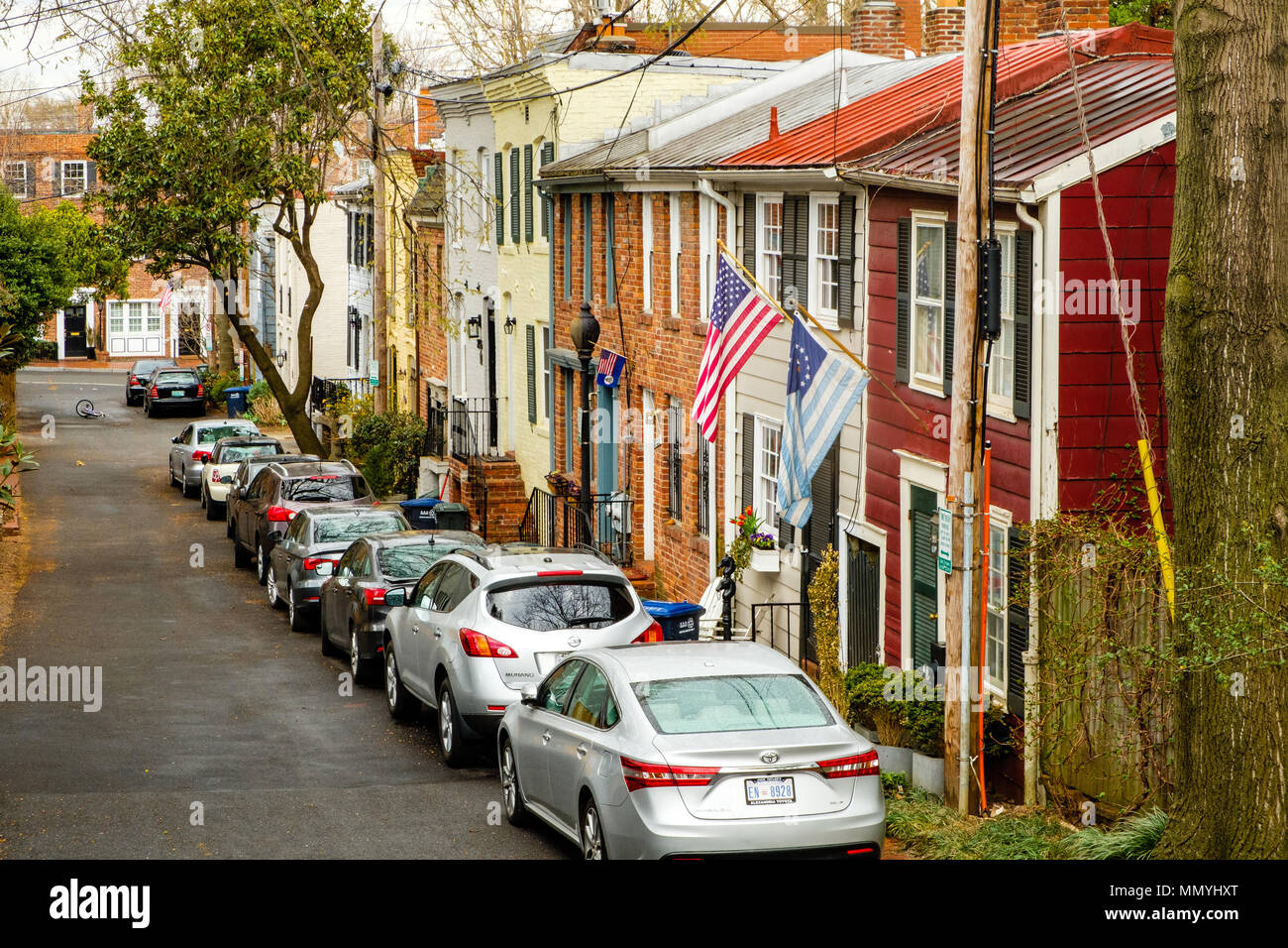 Poplar Street NW, Georgetown, Washington DC Foto Stock